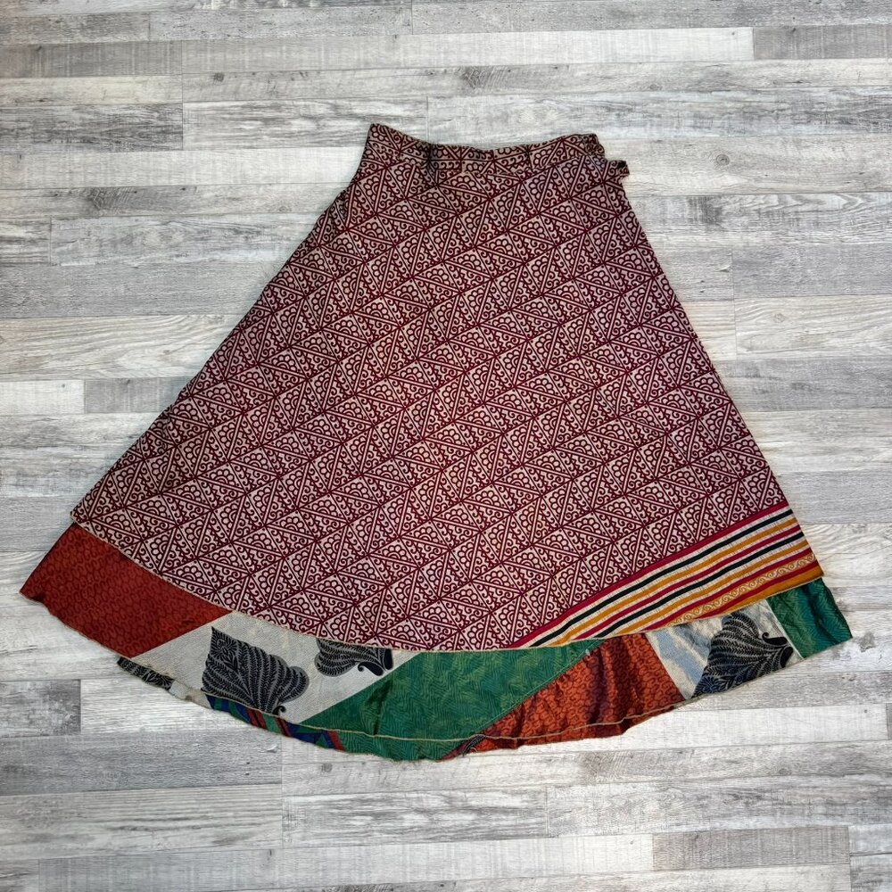 Patchwork Style Reversible 2-Sided Magic Skirt Wr… - image 8